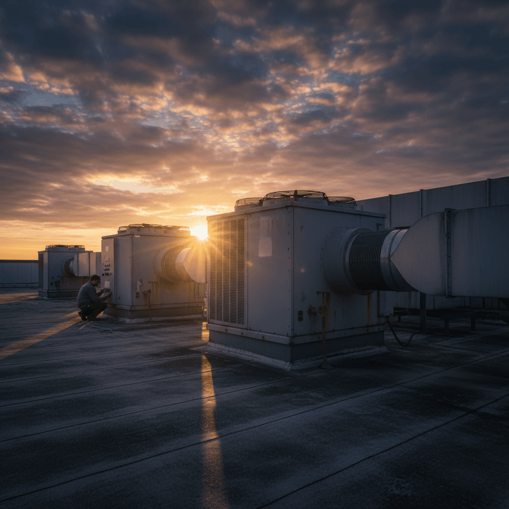 Commercial HVAC rooftop equipment inspection and maintenance